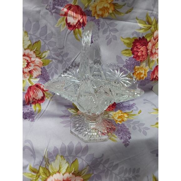 EAPG elegant glass Basket by US Glass Co in 1900's Regal Pattern Easter - Picture 6 of 6